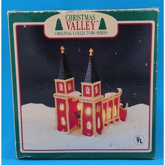 Christmas Valley Collectable 1993 Church Vintage Lighted Original Box - Picture 12 of 16